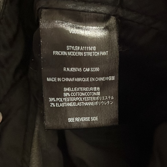 Boys Volcom Frickin Modern Stretch Pant size waist 29 length 28 length gray - Picture 9 of 9